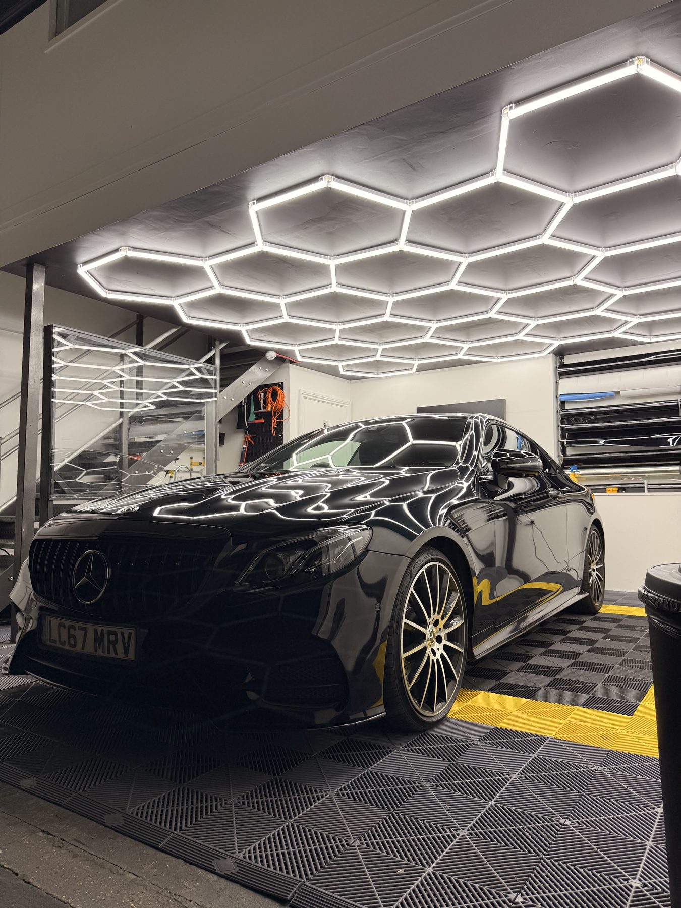 Venturo Studio detailing bay with finished Mercedes-AMG