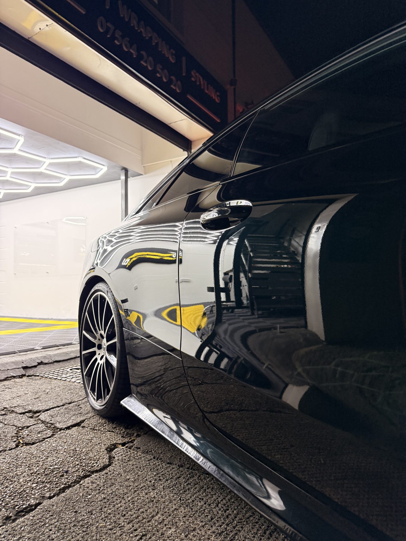 Mercedes with high-gloss finish after ceramic coating